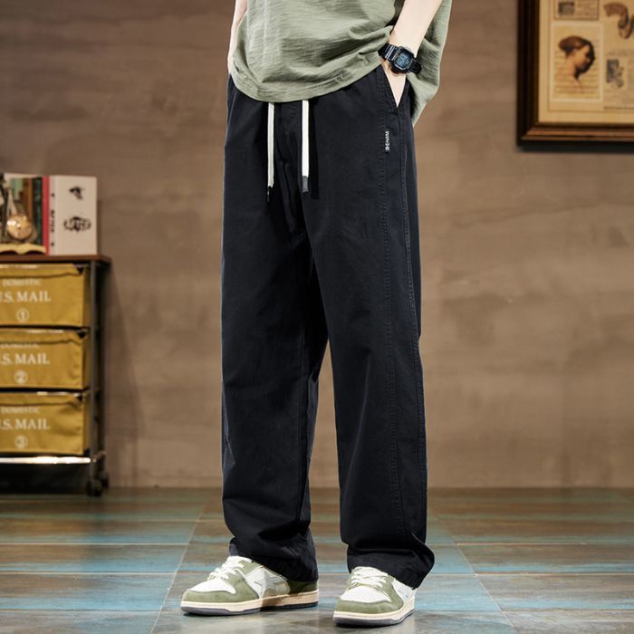 Men’s Cotton Wide-Leg Cargo Pants