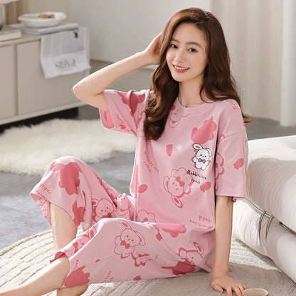 Women’s Plus Size Artistic Style Pajama Set