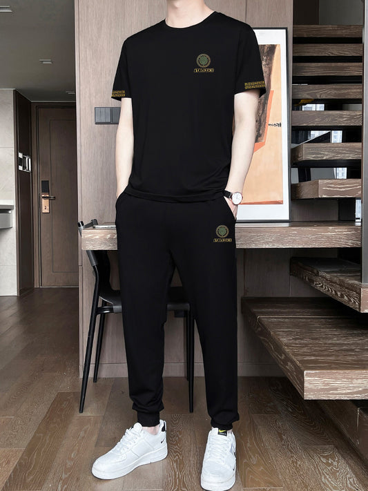Men’s Ice Silk Short Sleeve Sports Set