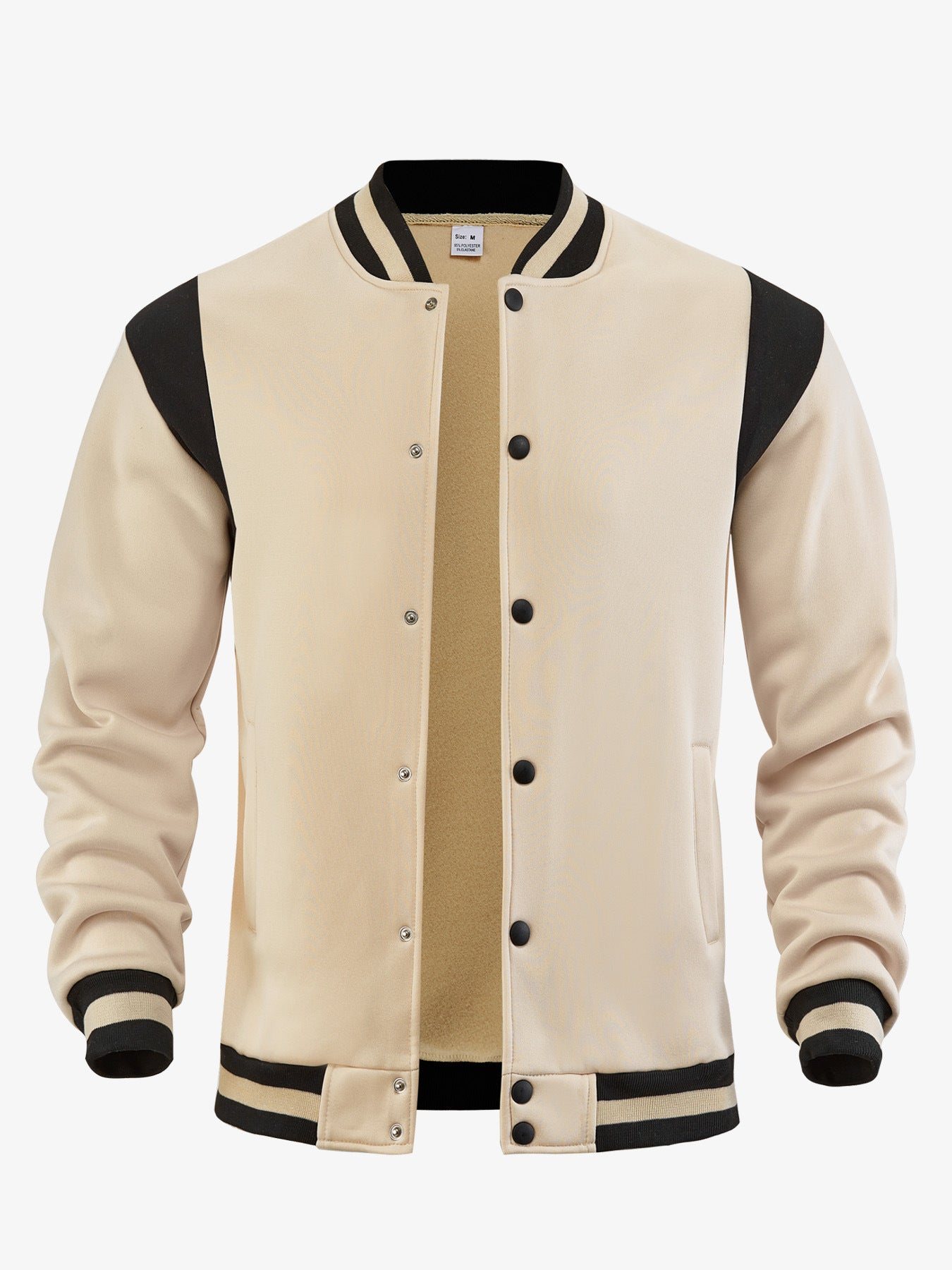Men’s Stand Collar Fleece Baseball Jacket