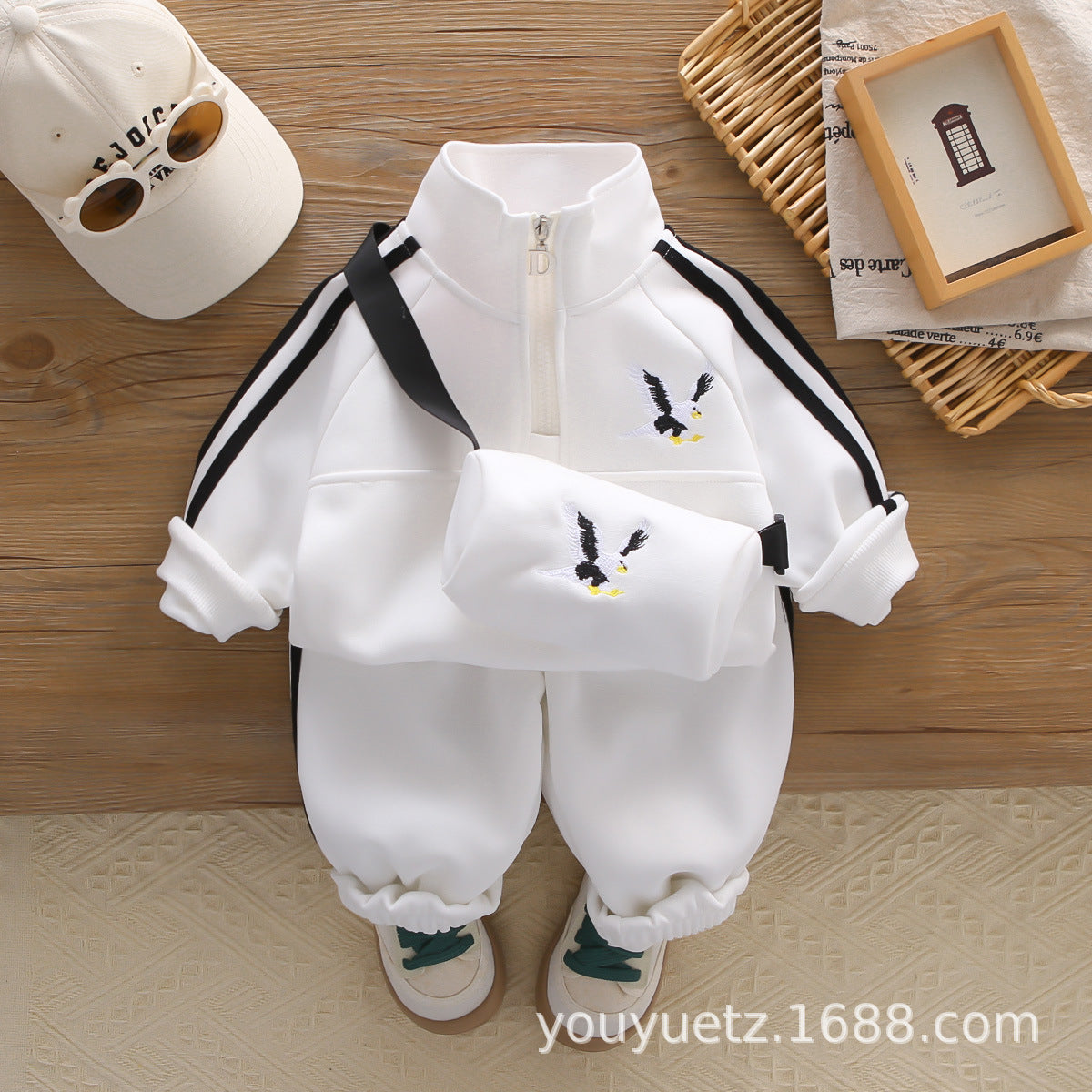 Baby Boys’ Embroidered Jacket 3-Piece Set