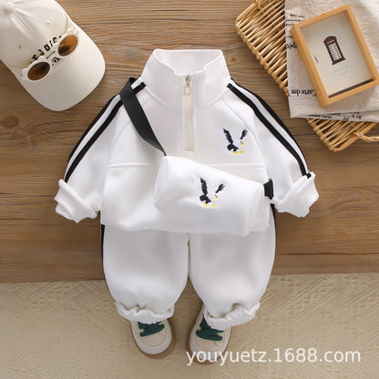 Baby Boys’ Embroidered Jacket 3-Piece Set