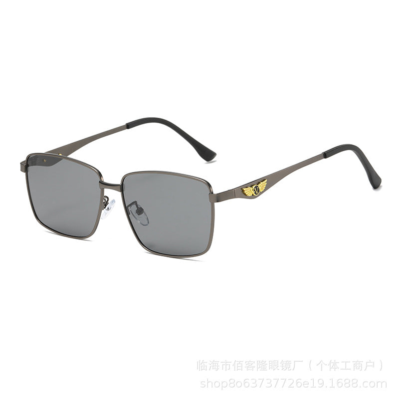 Men’s Metal Square Polarized Sunglasses