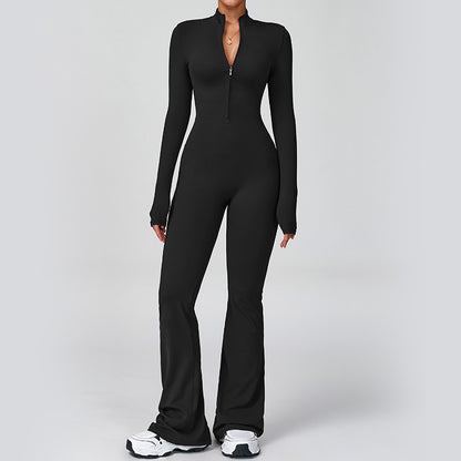 Women’s Zip-Up Long Sleeve Fitness Bodysuit