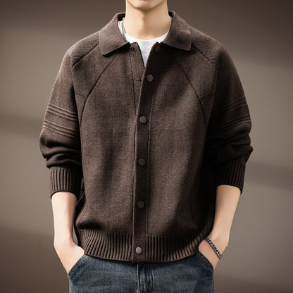 Men’s Old Money Lapel Knit Cardigan