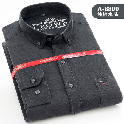 Men’s 100% Cotton Corduroy Long Sleeve Shirt