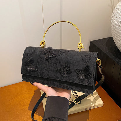 Women’s Butterfly Embroidered Crossbody Square Bag