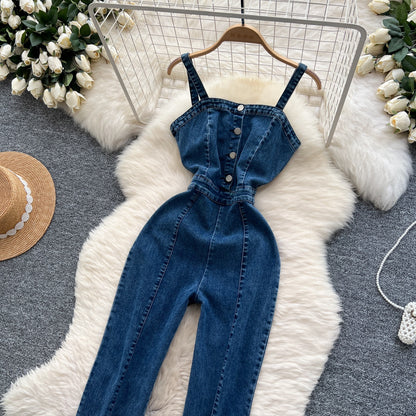 Women’s Retro Denim Overall Jumpsuit