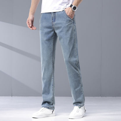 Men’s Lyocell Tencel Cropped Straight Jeans