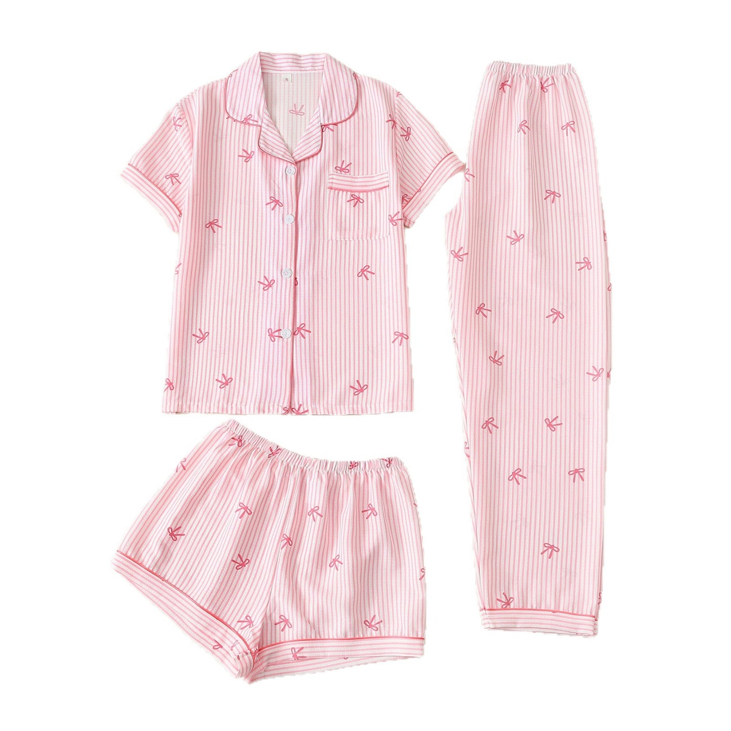 Women’s Bubble Wrinkle Short Sleeve Pajama Set