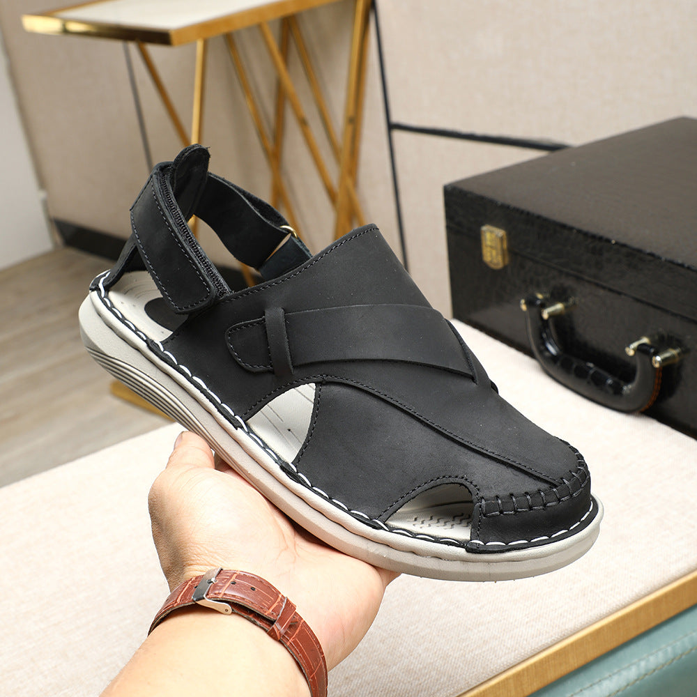 Men’s Genuine Leather Closed-Toe Sandals