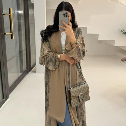 Women’s Chiffon Print Two-Piece Set with Headscarf