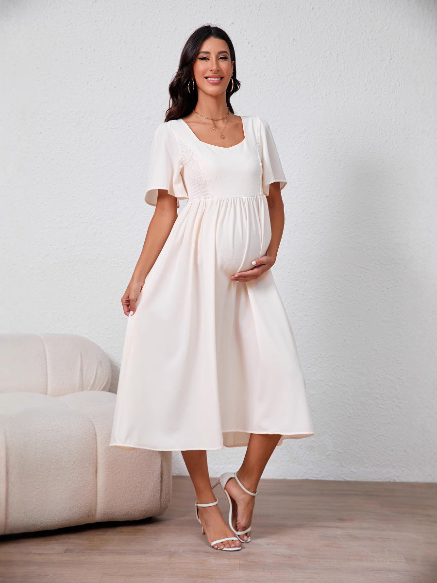 Women’s Square Neck Maternity Maxi Dress