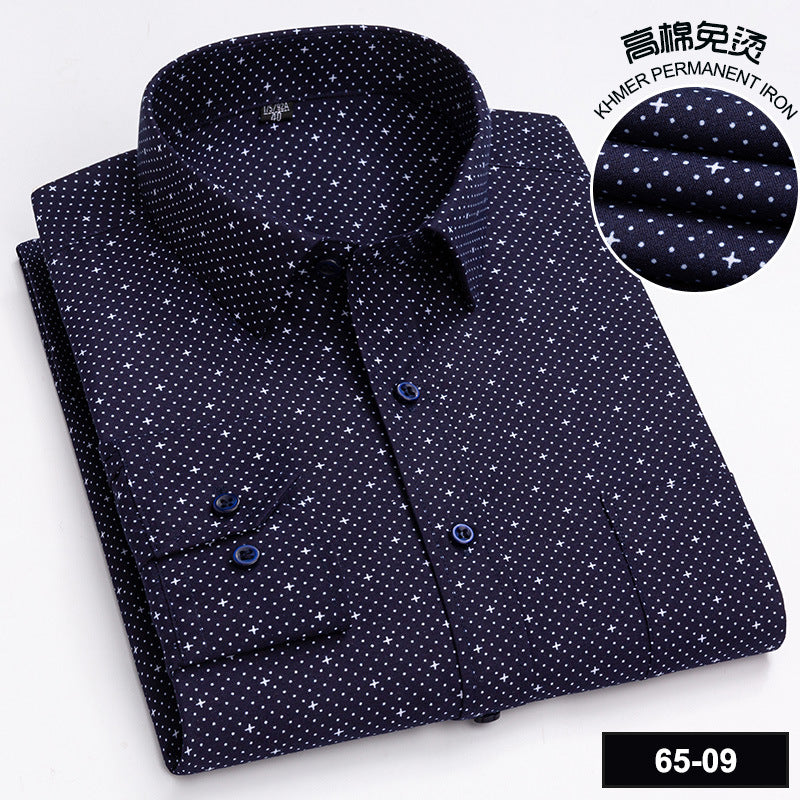 Men’s Cotton Plaid Long-Sleeve Casual Shirt
