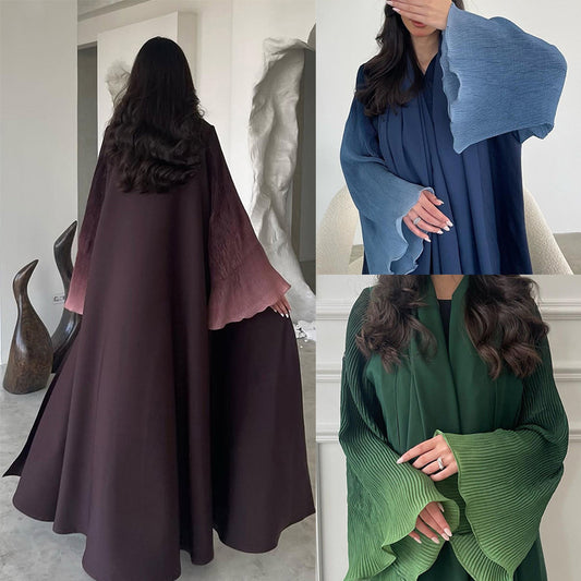 Women’s Chiffon Gradient Pleated Sleeve Jacket
