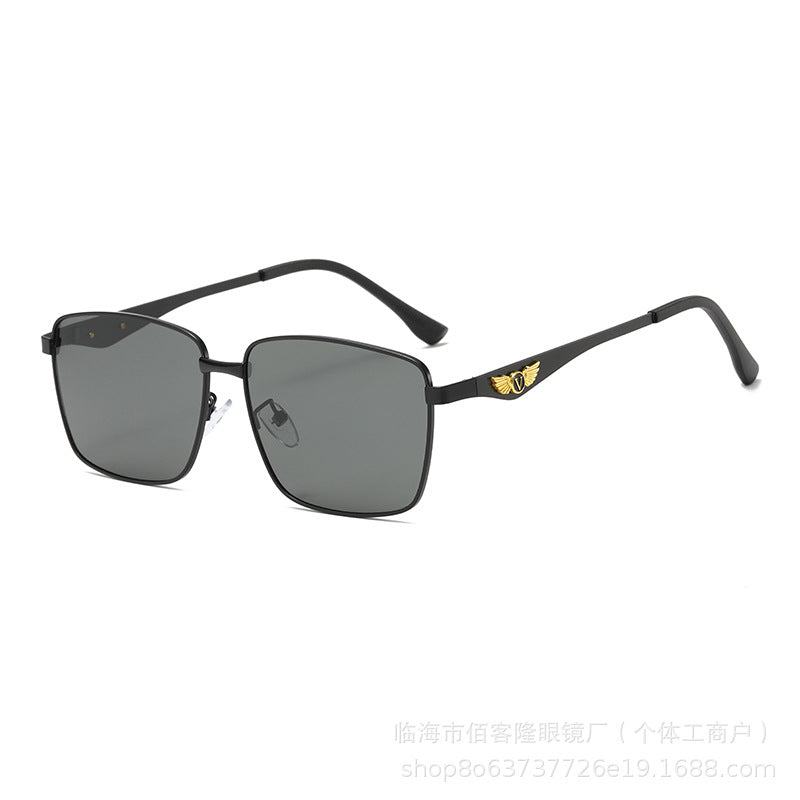 Men’s Metal Square Polarized Sunglasses