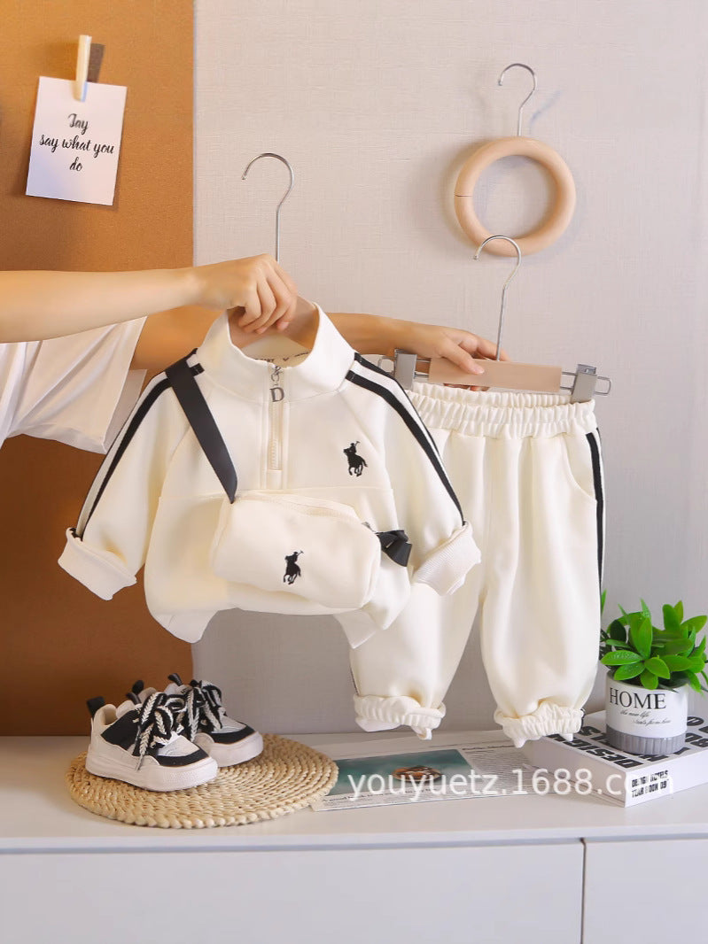 Baby Boys’ Embroidered Jacket 3-Piece Set