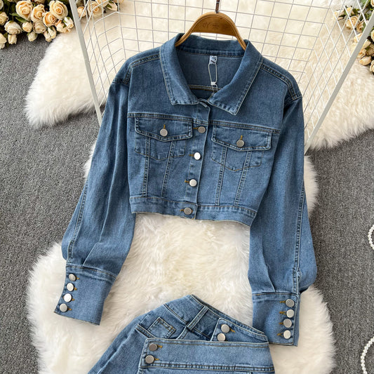 Women’s Denim Jacket & Skort Two-Piece Set