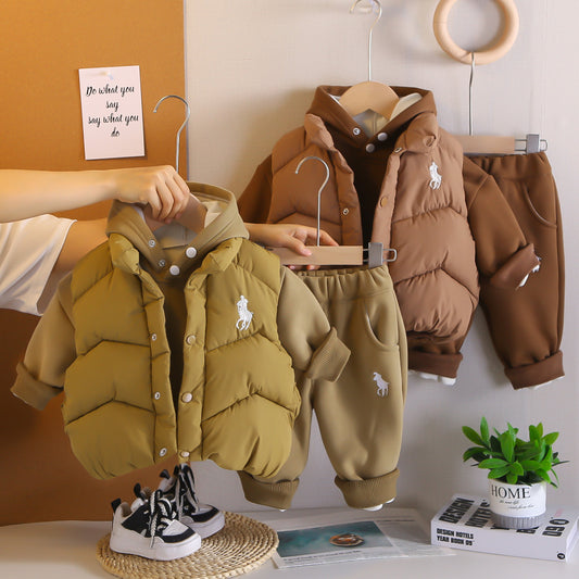 Kids’ Fleece Hoodie & Vest 3-Piece Winter Set