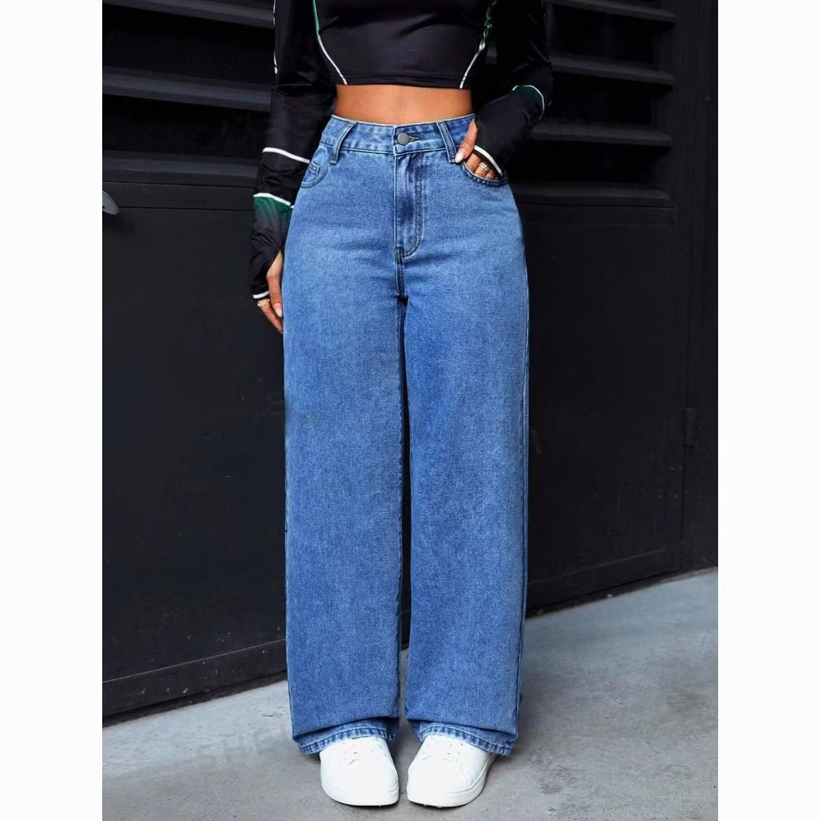 Women’s Loose Straight Wide-Leg Denim Jeans