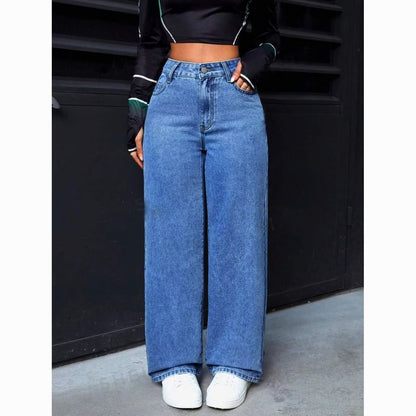 Women’s Loose Straight Wide-Leg Denim Jeans