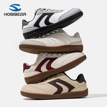 Men’s Wide-Toe Leather Casual Sneakers