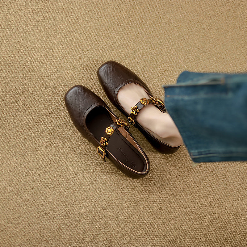 Women’s Soft Leather French Ballet Flats