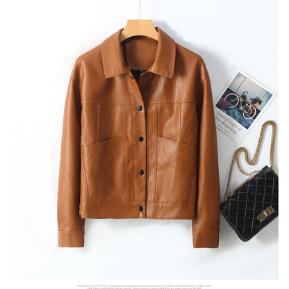 Women’s Korean Style Slim Fit Leather Jacket