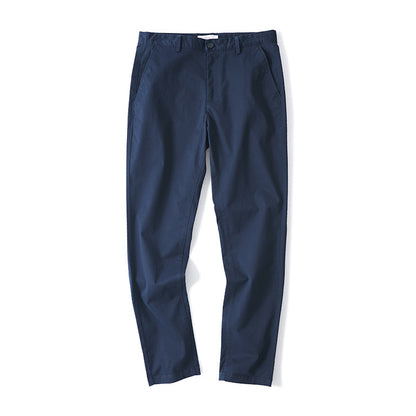 Men’s Cotton Stretch Straight-Leg Casual Trousers