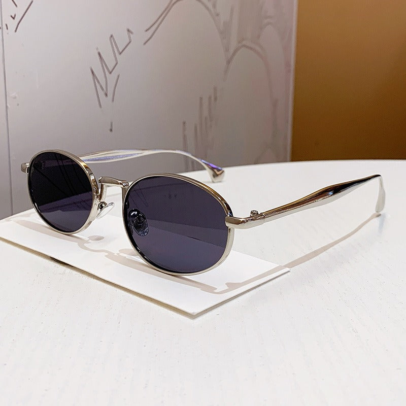 Oval Metal Frame Fashion Sunglasses