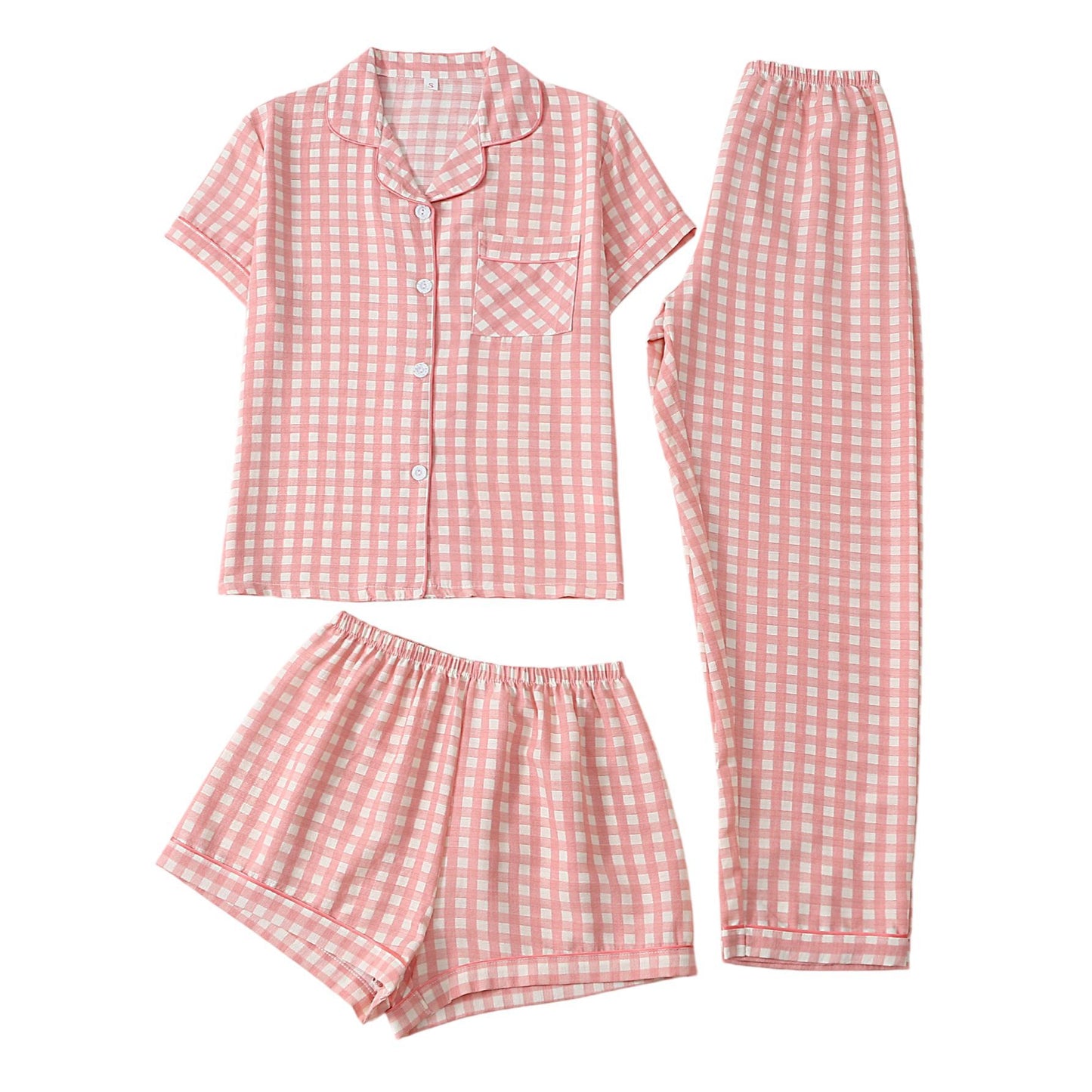 Women’s Bubble Wrinkle Short Sleeve Pajama Set