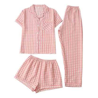 Women’s Bubble Wrinkle Short Sleeve Pajama Set