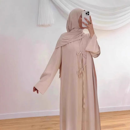 Women’s Satin Lace-Up Cardigan & Dress Set