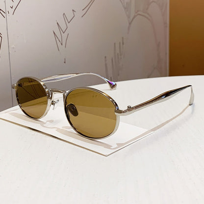 Oval Metal Frame Fashion Sunglasses