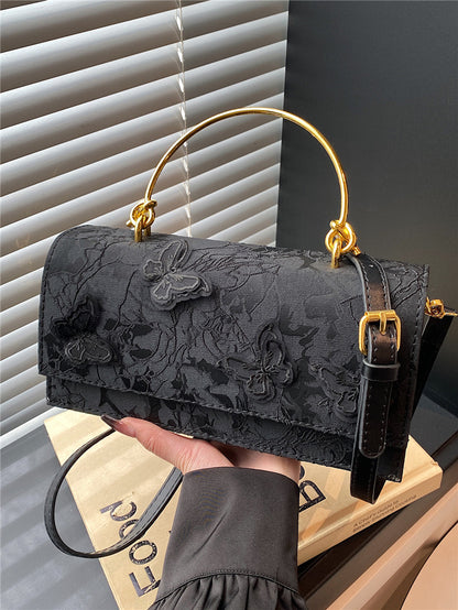 Women’s Butterfly Embroidered Crossbody Square Bag