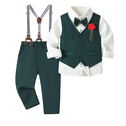 Boys’ Spring & Autumn Shirt Vest Pants Set