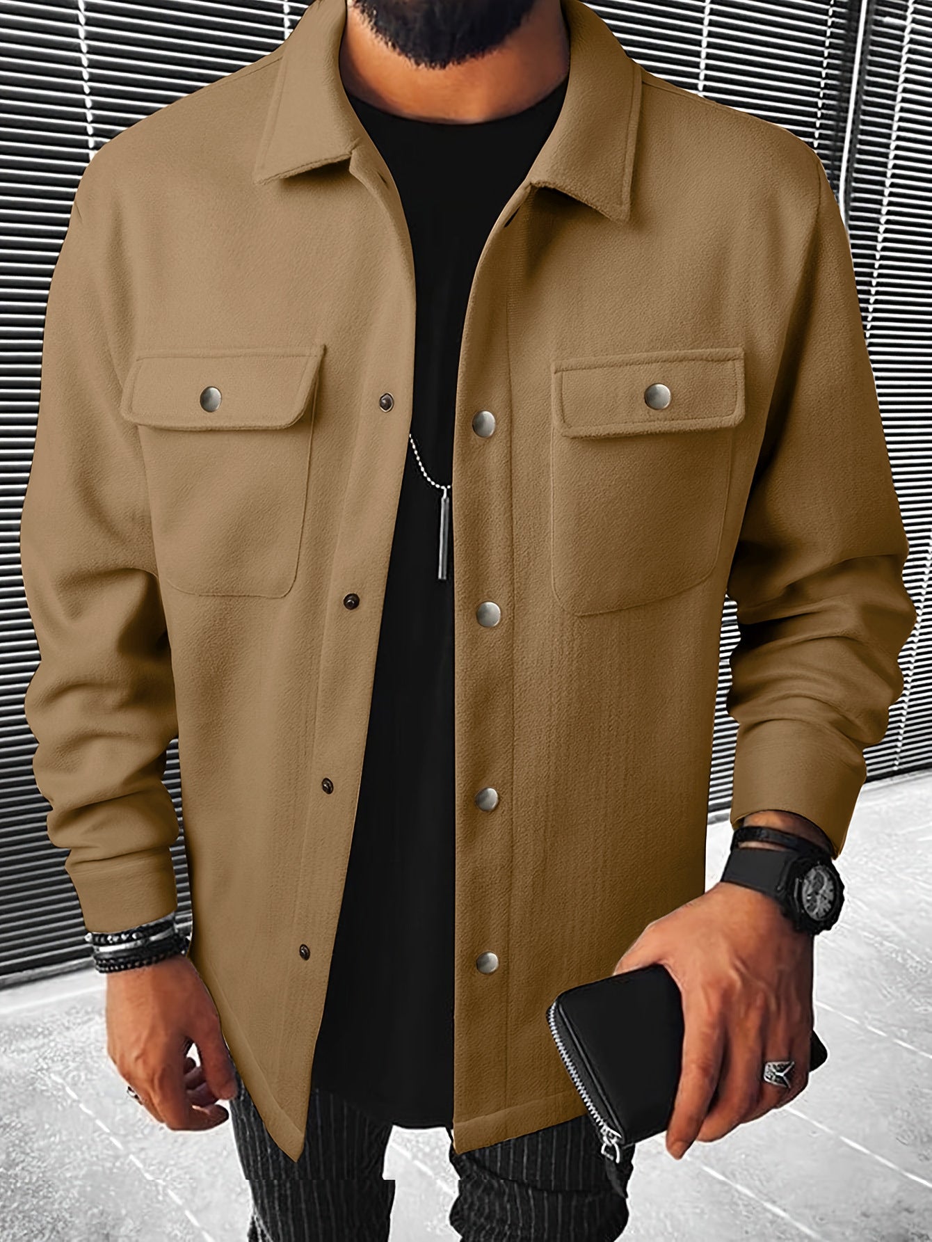 Men’s Corduroy Cargo Lapel Jacket