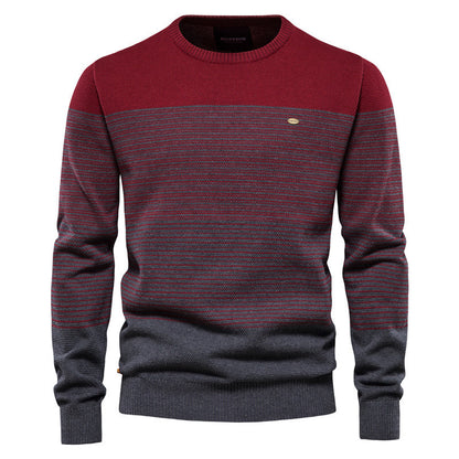 Men’s Casual Color-Block Knit Sweater Jacket