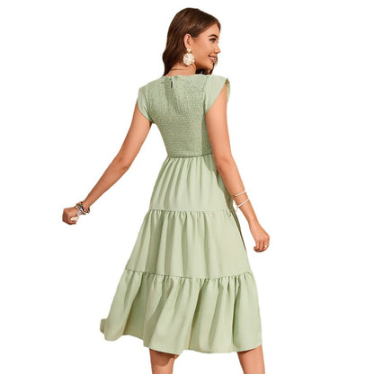 Women’s Chiffon Pleated Maternity Maxi Dress