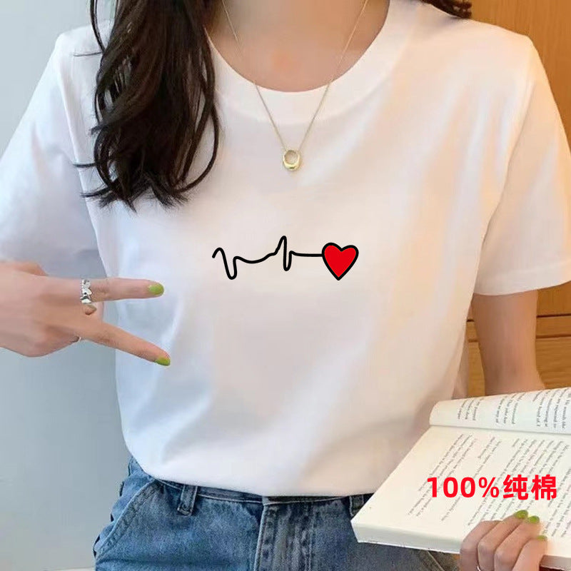 Women’s Pure Cotton Loose-Fit Crew Neck T-Shirt