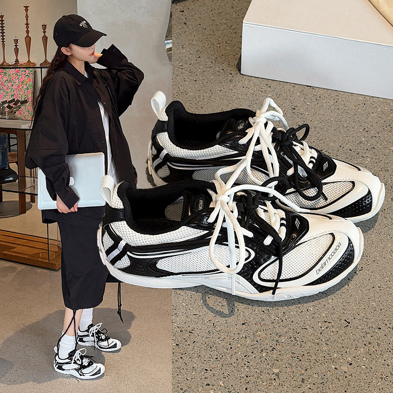 Unisex Racing-Inspired Mesh Chunky Sneakers