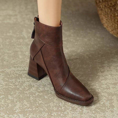 Women’s British Style Chunky Heel Martin Boots