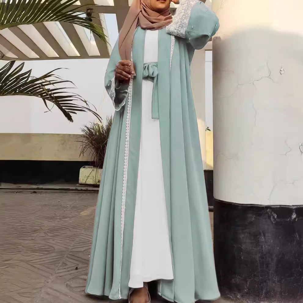 Women’s Embroidered Patchwork Abaya Cardigan