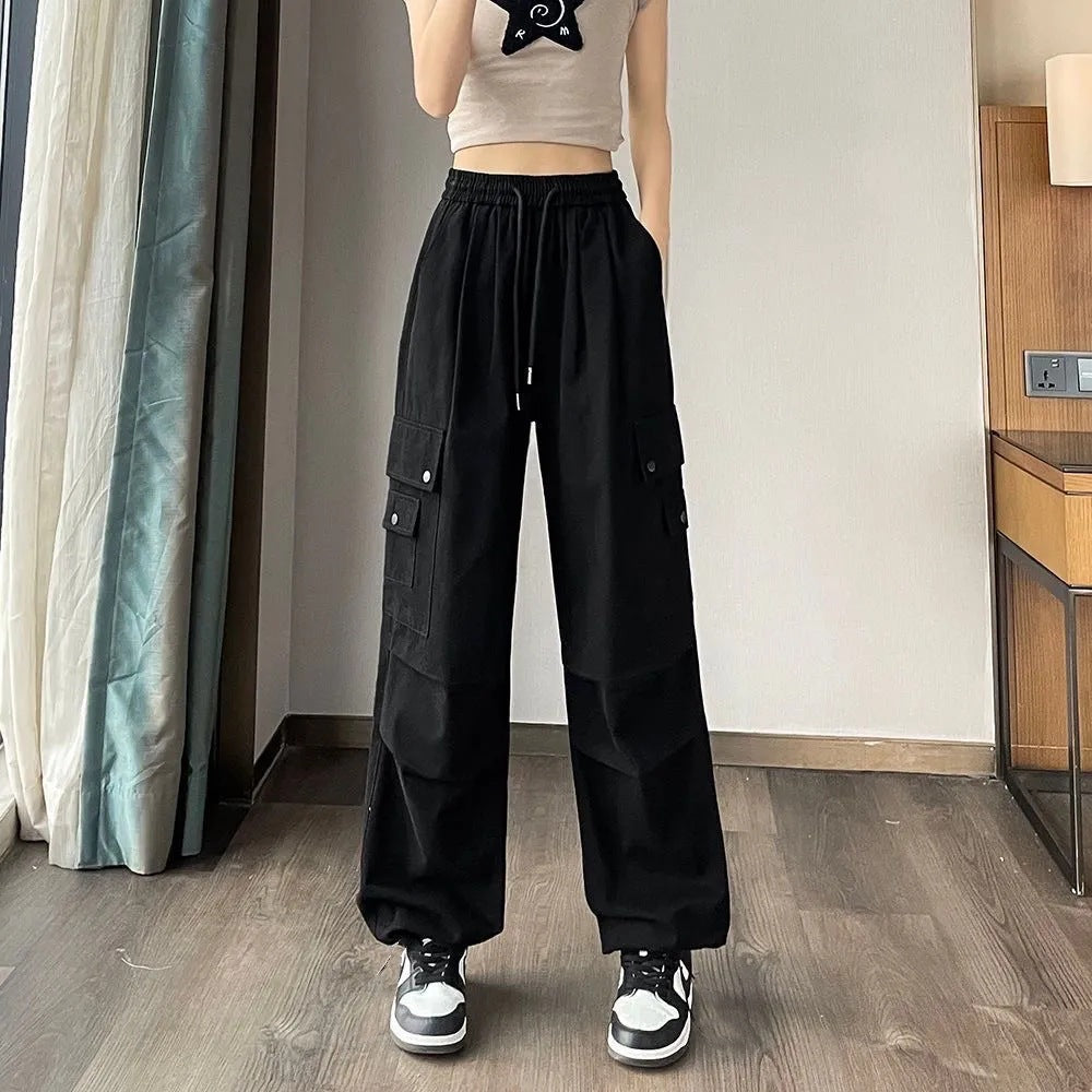 Women’s High-Waist Wide-Leg Parachute Pants