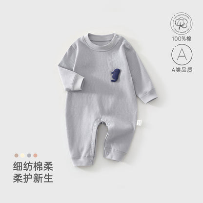 Newborn Cotton Long Sleeve Button Romper