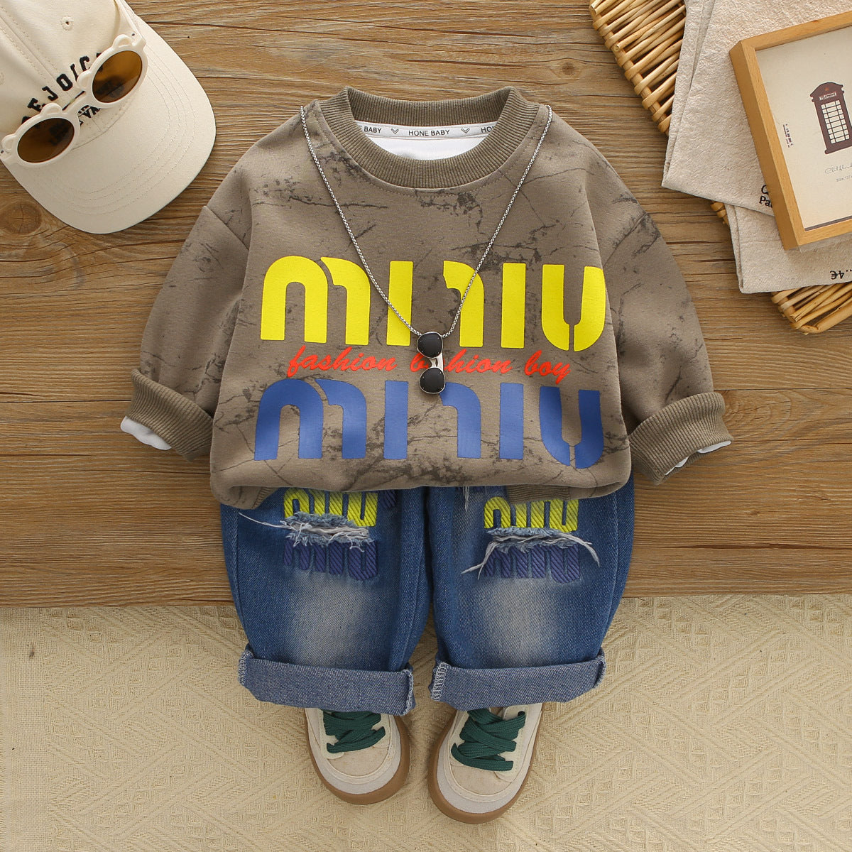 Baby Boys’ Embroidered Jacket 3-Piece Set