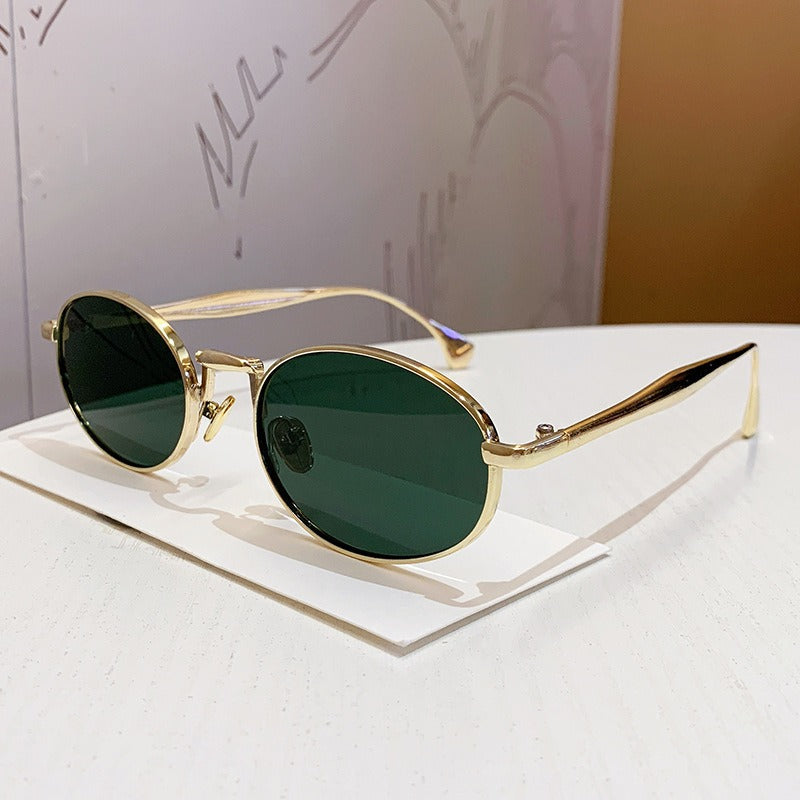 Oval Metal Frame Fashion Sunglasses