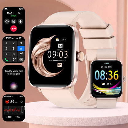 Men’s Multifunctional Square Smartwatch with Bluetooth