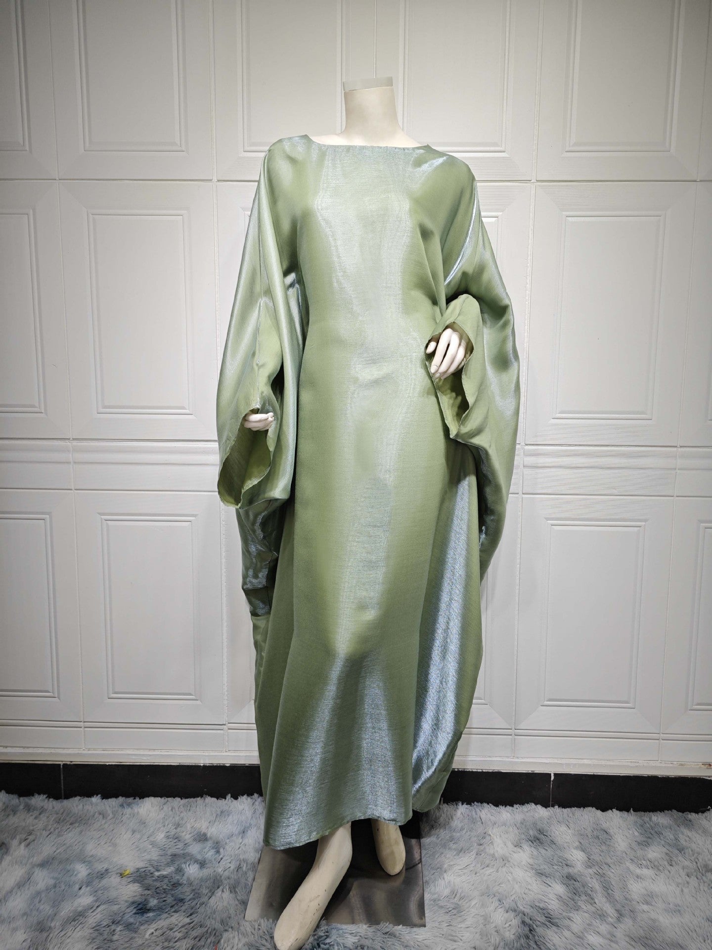 Women’s Satin Waist Tie Modest Dress