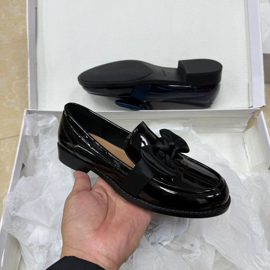 Women’s British Bow Leather Loafers